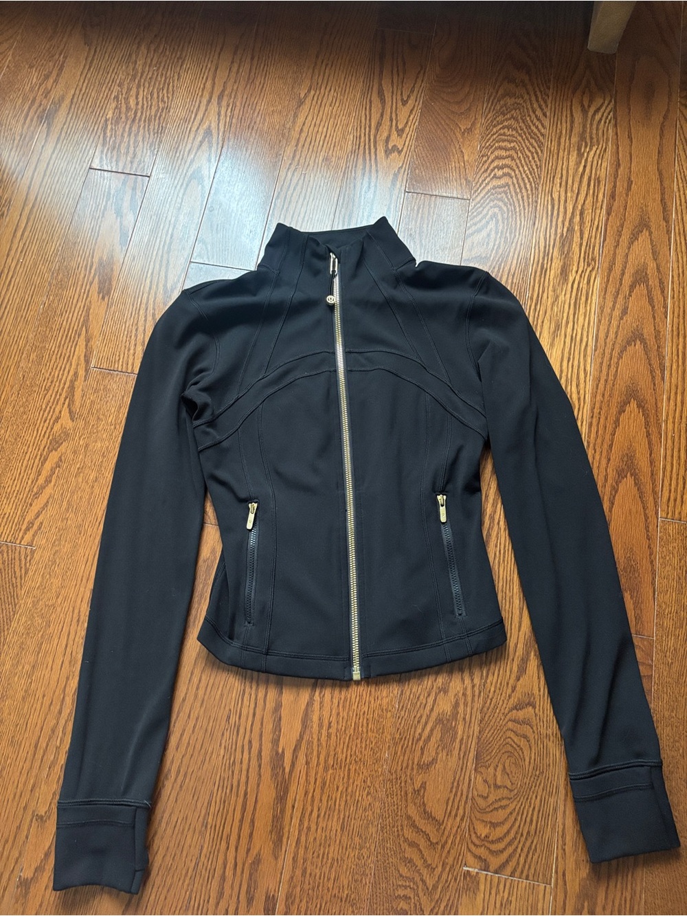 Lululemon Black and Gold accent cropped define jacket